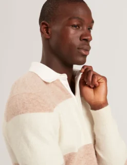 Alpaca Wool Block Stripe Rugby Shirt