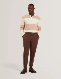 Alpaca Wool Block Stripe Rugby Shirt