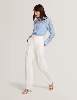 Barrel Leg Woven Tailored Trousers