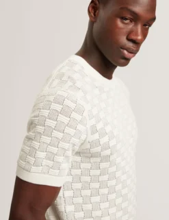 Basket Knit Wool Silk Blend T-Shirt