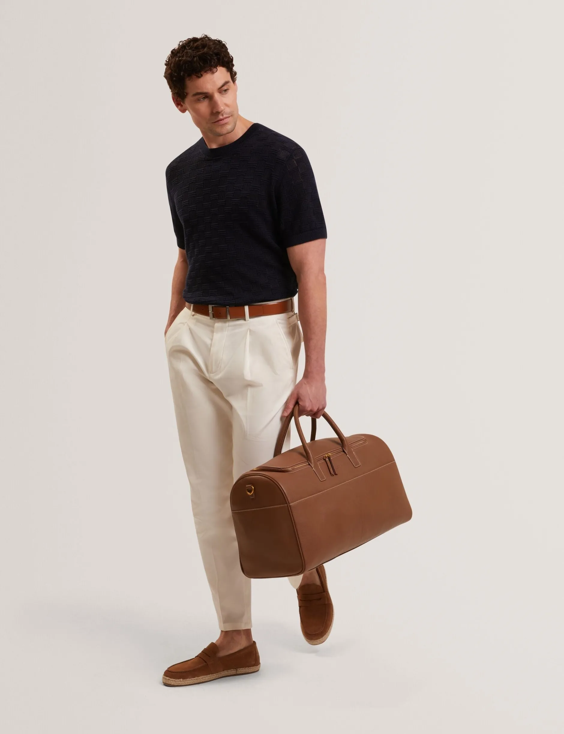 Basket Knit Wool Silk Blend T-Shirt
