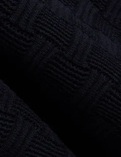 Basket Texture Silk Blend Long Sleeve Polo