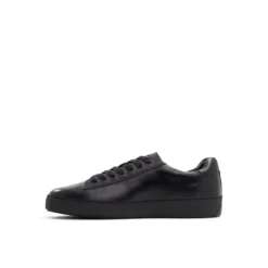 Black Leather Cup Sole Sneakers
