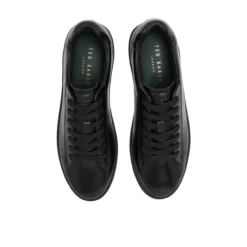 Black Leather Cup Sole Sneakers