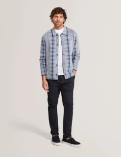 Blurred Check Knitted Cardigan Jacket