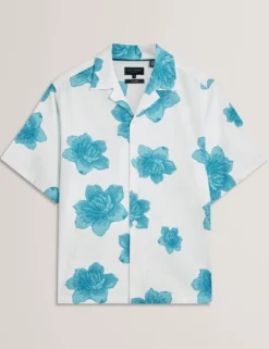 Bold Floral Seersucker Short Sleeve Shirt