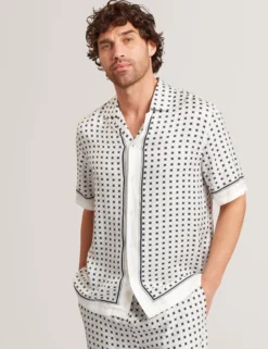 Border Print Short Sleeve Resort Shirt
