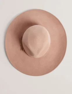 Bow Detail Pure Wool Fedora Hat