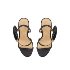 Bow Embellishment Satin Heeled Sandals