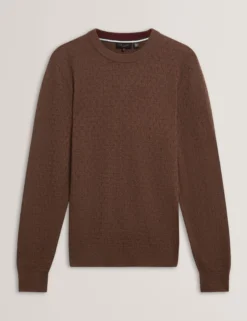Branded Texture Crew Neck Jumper