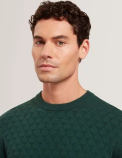 Branded Texture Crew Neck Jumper