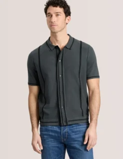 BUTTON FRONT SWEATER POLO