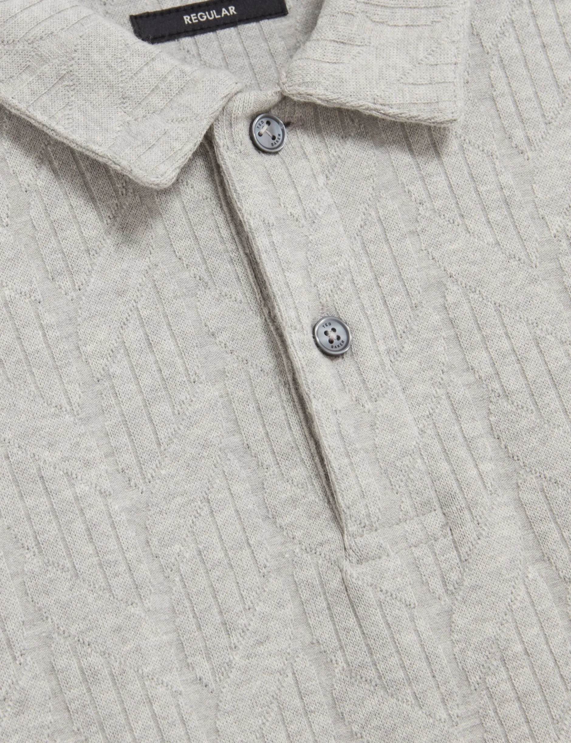 Cable Texture Cotton Blend Polo
