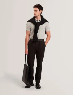 Cable Texture Cotton Blend Polo