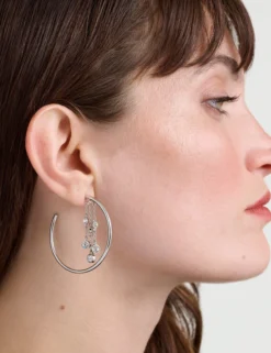 Cascade Hoop Crystal Earrings