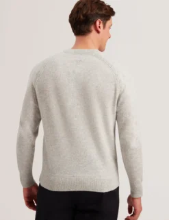 Cashmere Cable Detail Crew Neck Jumper