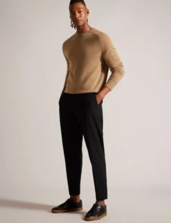 Cashmere Cable Detail Crew Neck Jumper