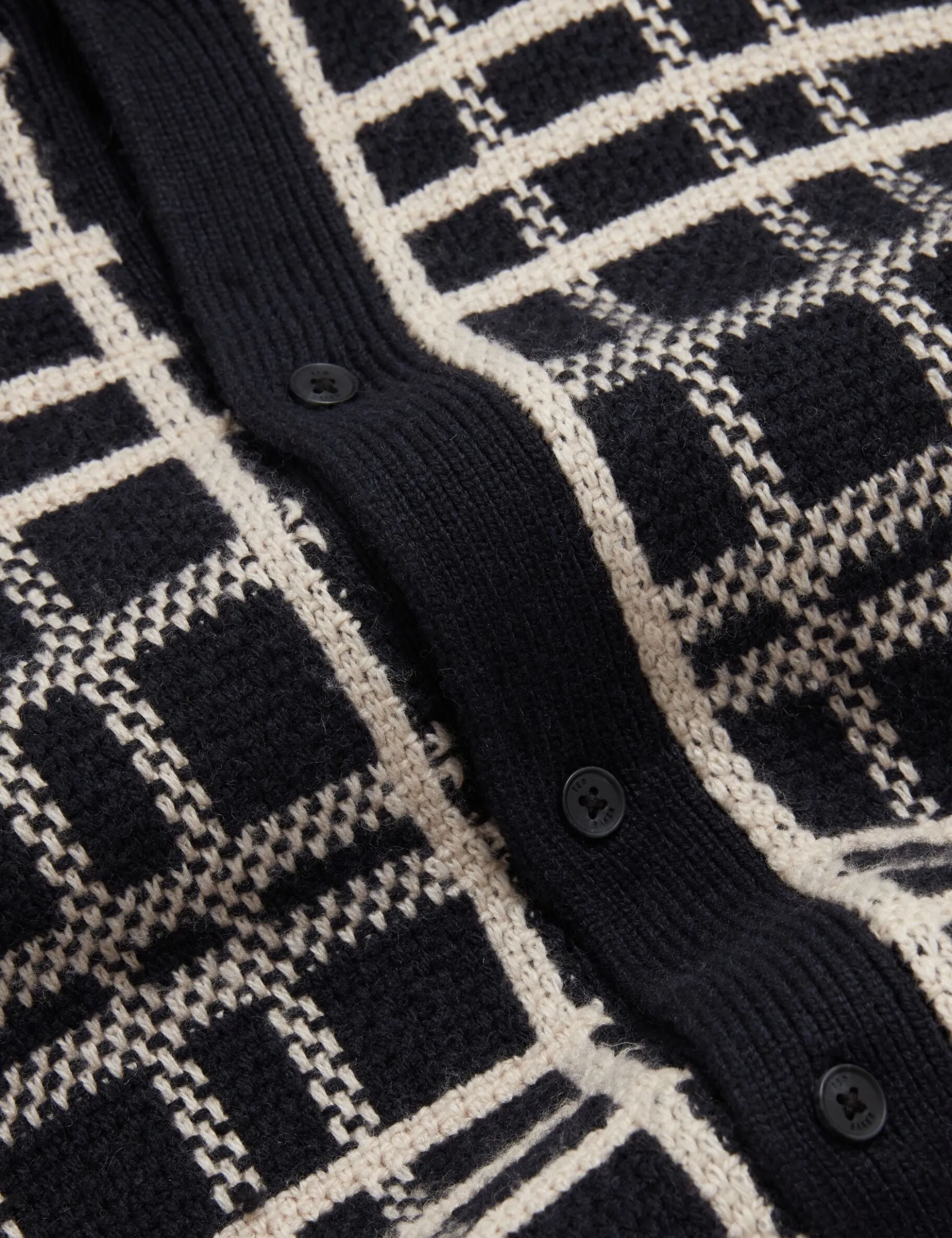 Check Print Button-Through Knit Polo
