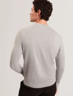 Chevron Texture Knit Crew Neck Sweater