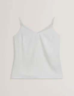Chiffon Detail V-Neck Strappy Cami Top