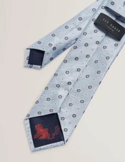 Circle Geometric Print Silk Tie