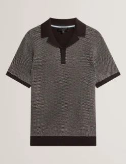 Contrast Stitch Knit Cotton Polo Shirt