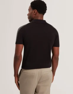 Contrast Stitch Knit Cotton Polo Shirt