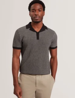 Contrast Stitch Knit Cotton Polo Shirt