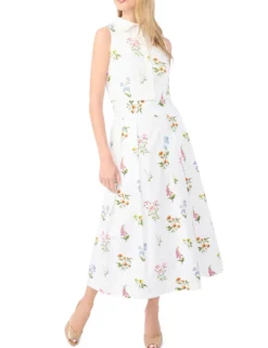 Cotton Floral Sleeveless Cropped Shirt
