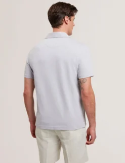 Cotton Linen Open Neck Polo Shirt