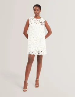 Crochet Sleeveless Mini Shift Dress