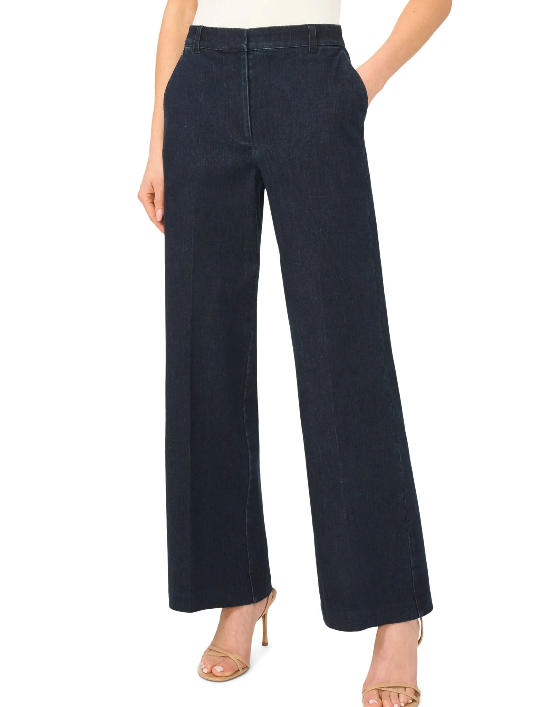 Dark Rinse Smart Wide Leg Jeans