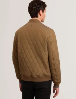 Diamond Quilted Zip Bomber Jacket