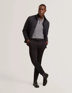 Diamond Quilted Zip Field Coat
