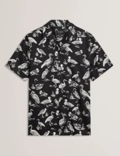 Duck Print Cotton Short Sleeve Shirt