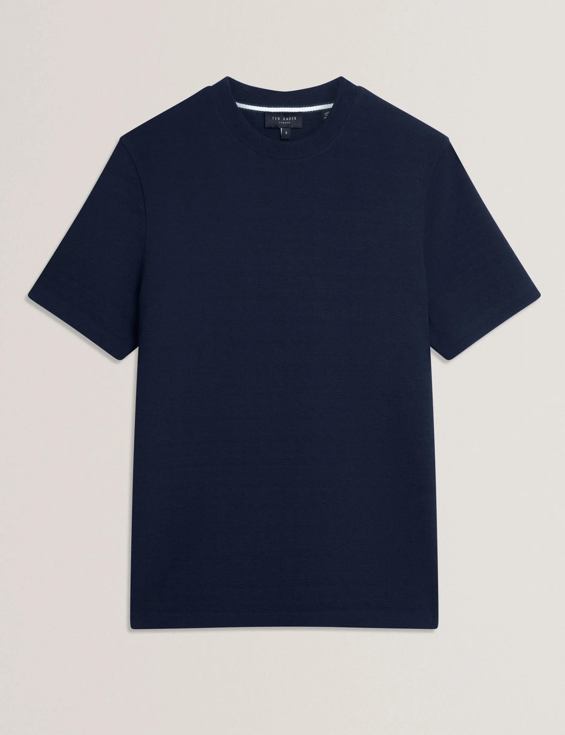Embossed Texture Crew Neck T-Shirt