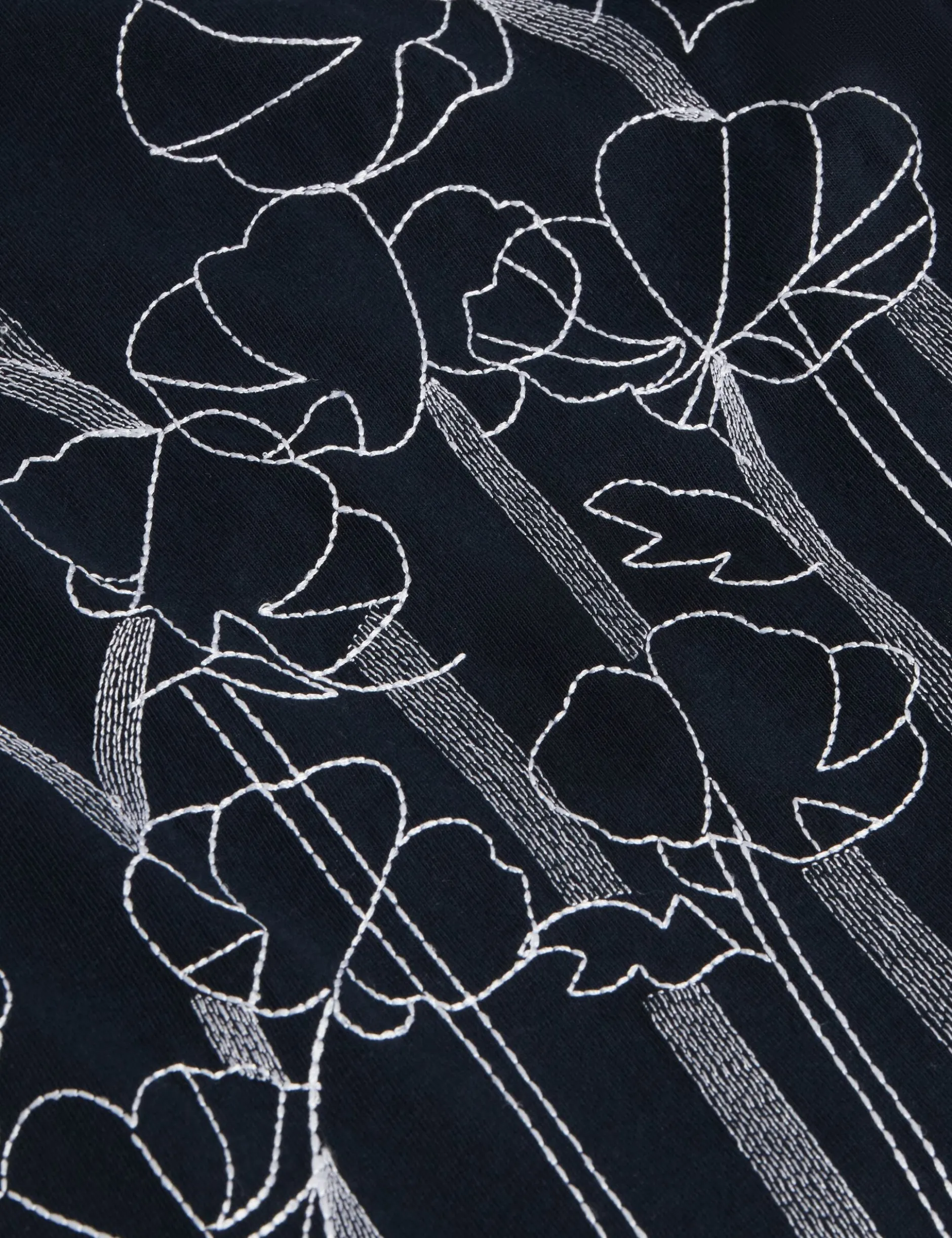 Embroidered Floral Pure Cotton Knit Shirt