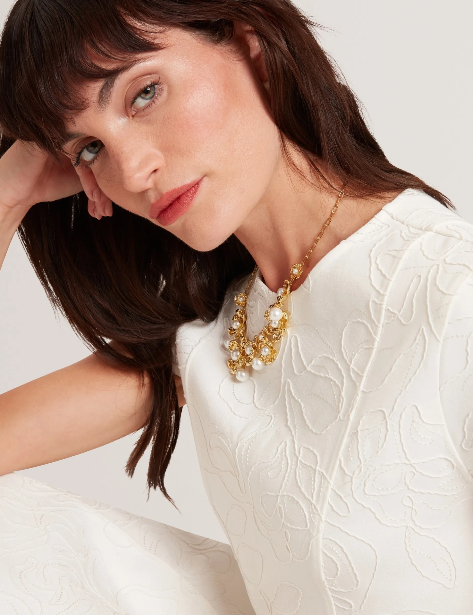 Embroidered Short Sleeve Mini Skater Dress