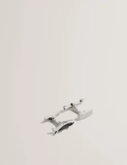 Fish Shape Branded Metal Cufflinks