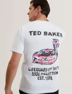 Flamingo Back Graphic Cotton T-Shirt