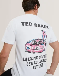 Flamingo Back Graphic Cotton T-Shirt