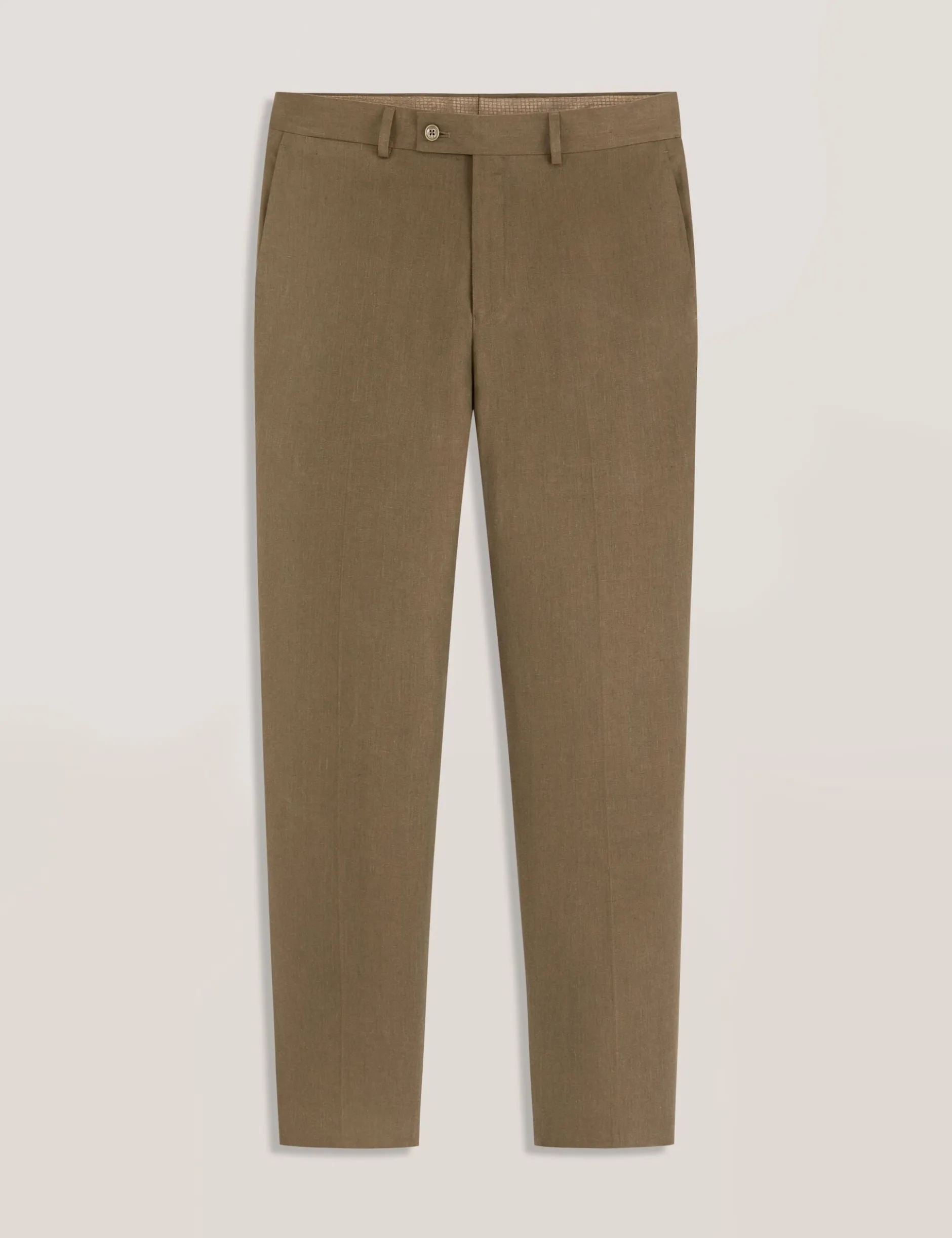 Flat Front Linen Suit Pant