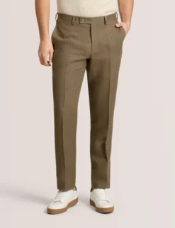 Flat Front Linen Suit Pant