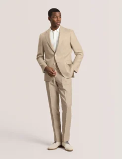 Flat Front Linen Suit Pant