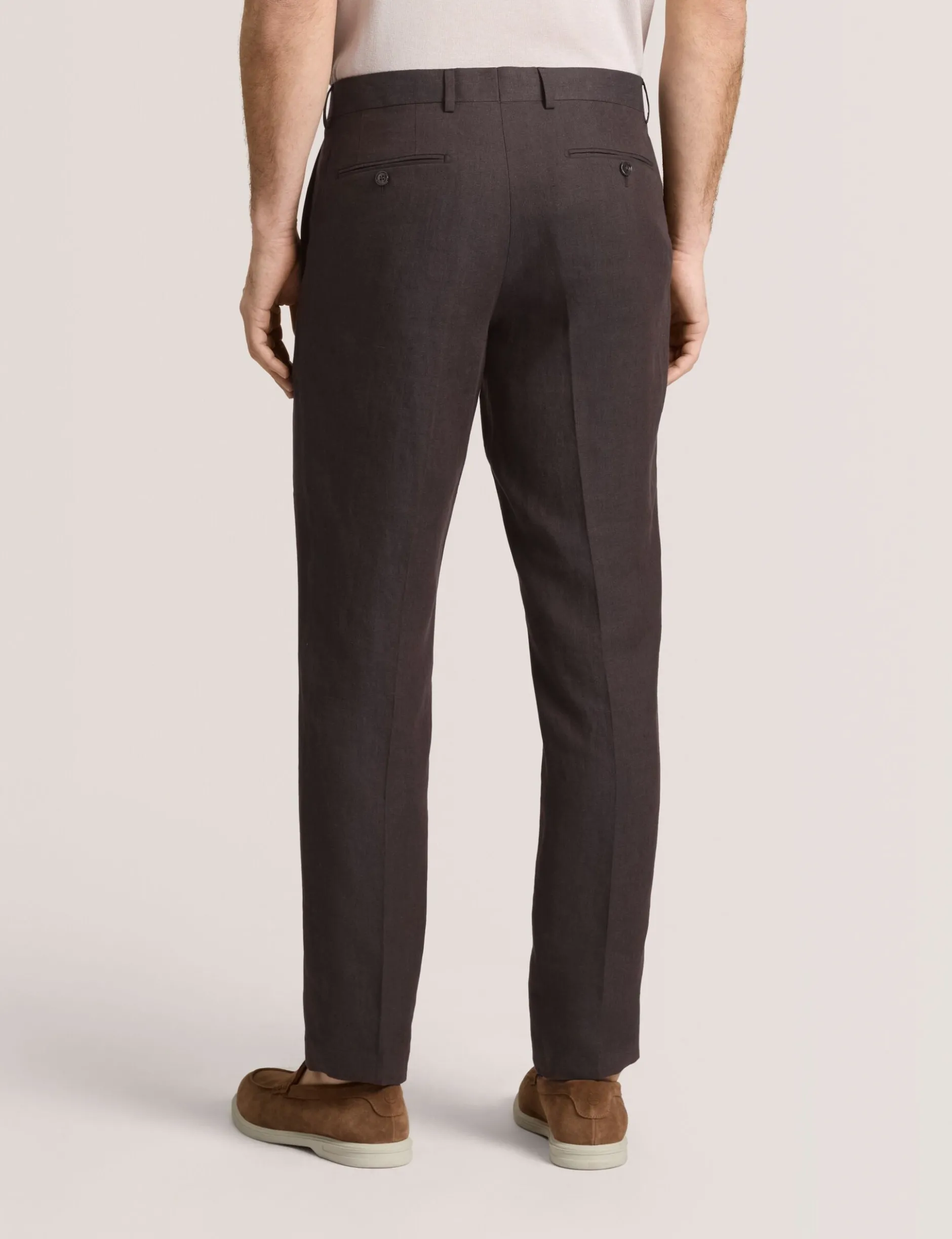 Flat Front Linen Suit Pant