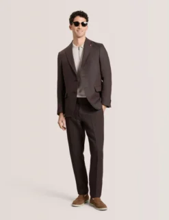 Flat Front Linen Suit Pant