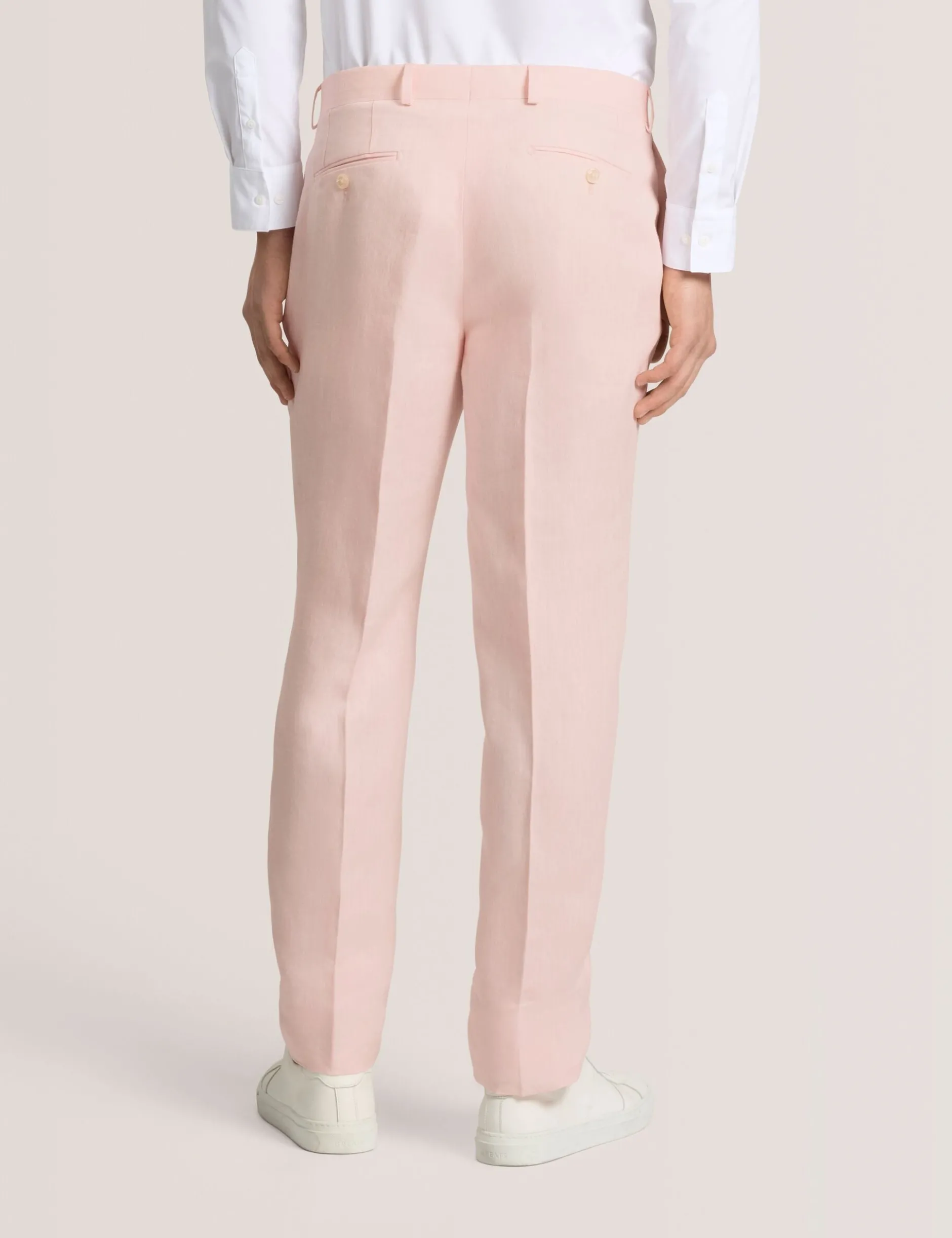 Flat Front Linen Suit Pant