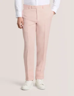 Flat Front Linen Suit Pant