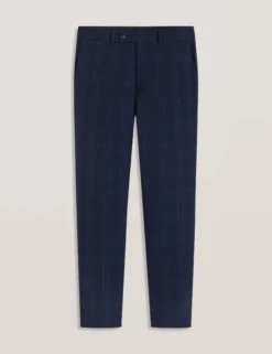 Flat Front Plaid Suit Pant
