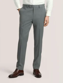 Flat Front Plaid Suit Pant